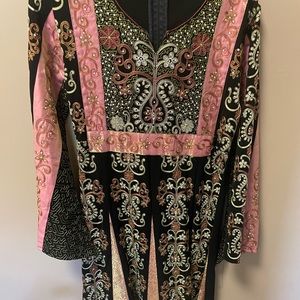 Iridescent Embroidered Pink Palestinian Thobe size 1